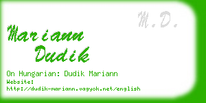 mariann dudik business card